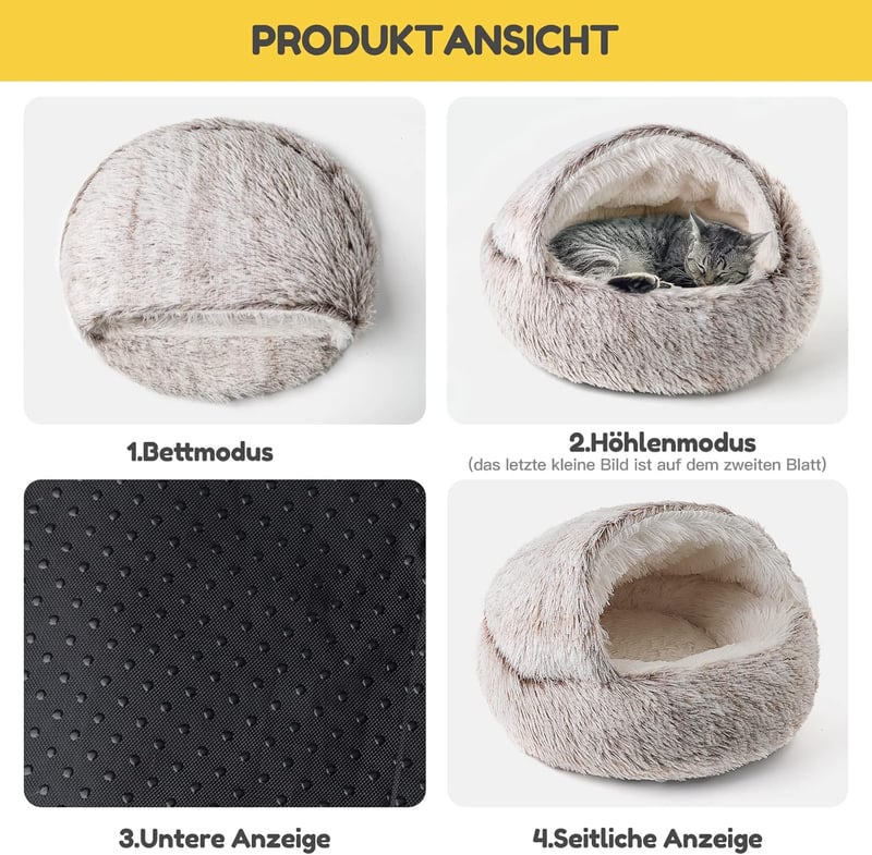 CATISM Puha Macskaagy 50cm Kényelmes Kisállat Ágy Mosható Meleg Fekvőhely