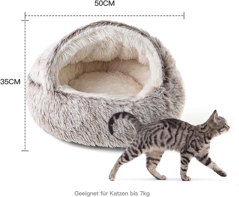 CATISM Puha Macskaagy 50cm Kényelmes Kisállat Ágy Mosható Meleg Fekvőhely