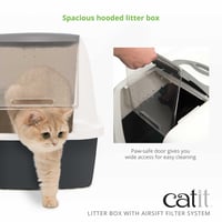 Catit Zatvoreni WC za mačke s poklopcem, sivi - 57x46,5x39 cm, kućica za mačke 4
