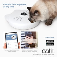 Catit PIXI Smart 6 adagos nedves macskaetető, fehér, automata időzített adagoló 4