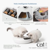 Catit PIXI Smart 6 adagos nedves macskaetető, fehér, automata időzített adagoló 5