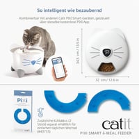 Catit PIXI Smart 6 adagos nedves macskaetető, fehér, automata időzített adagoló 6