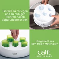 Catit Senses 2.0 Digger Interaktivna hranilica - Interaktivna igračka i dozator za mačke, bijelo-zelena 6