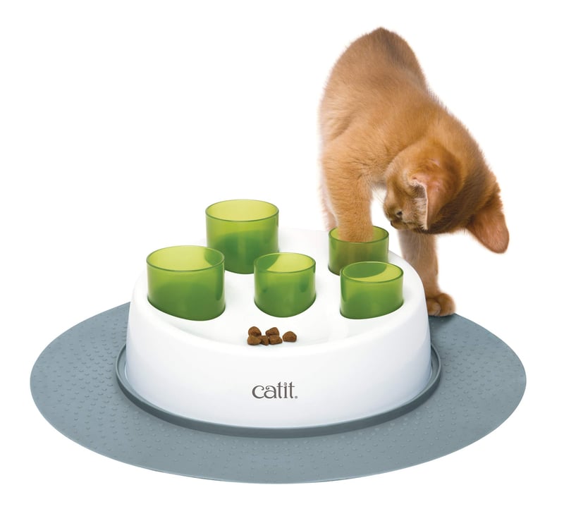 Catit Senses 2.0 Digger Interaktivna hranilica - Interaktivna igračka i dozator za mačke, bijelo-zelena