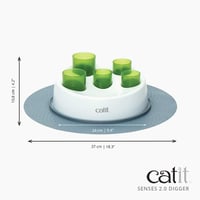 Catit Senses 2.0 Digger Interaktivna hranilica - Interaktivna igračka i dozator za mačke, bijelo-zelena 8
