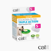 Catit Triple Action filter pre kvetinovú fontánu, biely, 5-balenie 6
