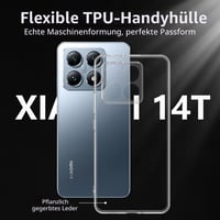 Priehľadný TPU obal CAUHENYEE pre Xiaomi 14T, ultratenký flexibilný silikónový kryt, ochranný obal odolný voči poškriabaniu a nárazom 2
