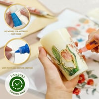 CAwished Súprava na zdobenie sviečok, 10 ml voskové perá s vopred vyrezanými nálepkami a hubkami, 24-dielna súprava na maľovanie sviečok 5