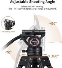 Cayer BV30 alumínium videó tripod 360° folyadék fejjel, DSLR kamerához 2