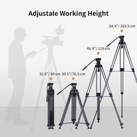 Cayer BV30 alumínium videó tripod 360° folyadék fejjel, DSLR kamerához 5