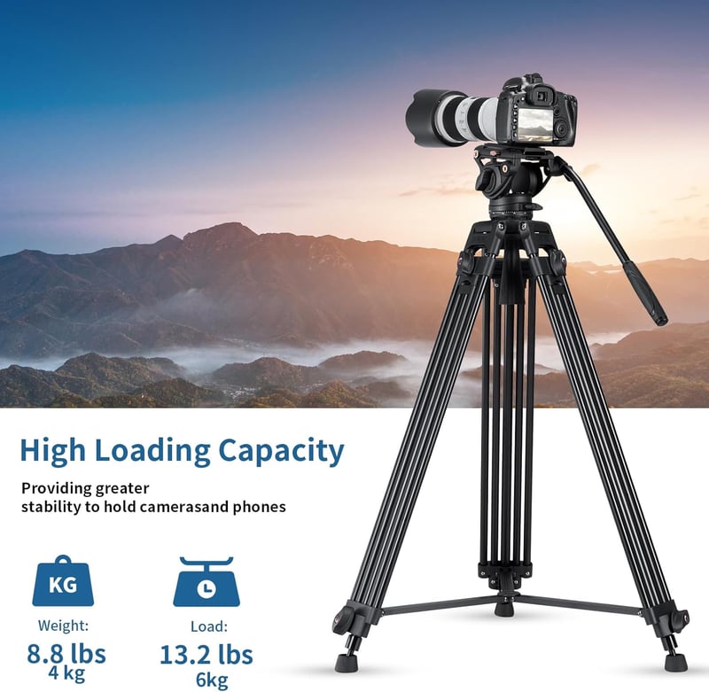 Cayer BV30 alumínium videó tripod 360° folyadék fejjel, DSLR kamerához