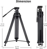 Cayer BV30 alumínium videó tripod 360° folyadék fejjel, DSLR kamerához 8