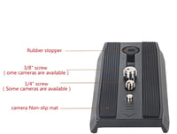 Cayer QR120 Csúszó Gyorsrögzítő Lemez 1/4"-20 & 3/8" Csavarokkal Manfrotto 501HDV 503HDV 701HDV Állványfejekhez 3