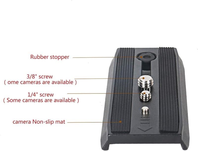 Cayer QR120 Csúszó Gyorsrögzítő Lemez 1/4"-20 & 3/8" Csavarokkal Manfrotto 501HDV 503HDV 701HDV Állványfejekhez