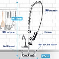 CAZACHEF Professzionális Konyhai Csaptelep Spray Funkcióval Forgó Csővel 91,5 cm 5