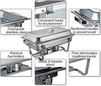 CAZACHEF Rozsdamentes Melegentartó Tál Szett 4 db Buffet Parti Esküvő Étterem 5