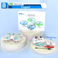 Wipkviey T18 Mini Drón Gyerekeknek - LED Fényekkel, 360° Forgással, Magasságtartással, Fejnélküli Móddal, 16 Perc Repülési Idővel, 2 Akkumul 7
