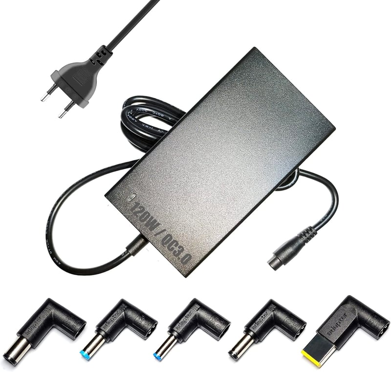 Univerzális 120W-os laptop töltő Asus ROG, Acer Aspire, Lenovo, HP Omen gamer notebookhoz, USB QC3.0