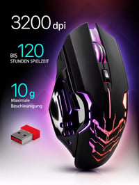 Defender Katana vezeték nélküli RGB gamer egér, csendes kattintás, 240 órás akkumulátor 3