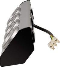 Vorex Rozsdamentes Acél Sarok Konnektor - 4 Schuko Aljzat USB-vel, Ezüst, Öntapadós, 45°-os Szerelés, Konyhai-Irodai Munkalaphoz, 3600W, 230 2