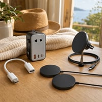MagSafe putni set: 1m USB-C kabel + 2x magnetski punjač + 20W adapter + auto nosač 1