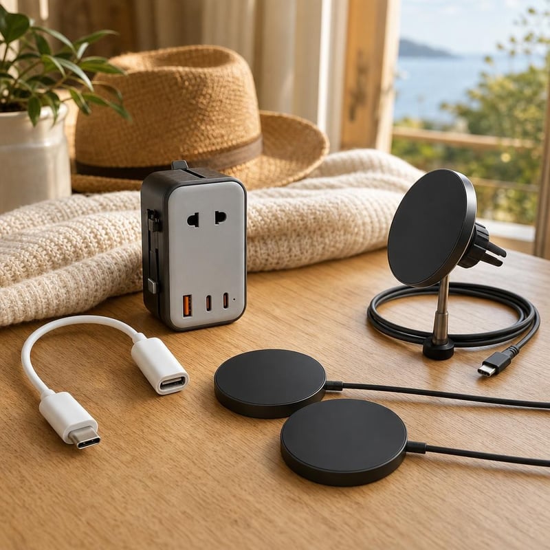 MagSafe putni set: 1m USB-C kabel + 2x magnetski punjač + 20W adapter + auto nosač