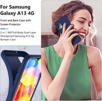 Samsung Galaxy A13 360 fokos védőtok beépített kijelzővédővel - Kék 5