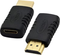 GINTOOYUN 2 db Mini HDMI Anya - HDMI Apa Adapter, Kompakt Átalakító Kamerákhoz, Tabletekhez, Fekete, Plug and Play 1