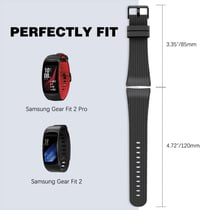 MoKo Szilikon Óraszíj Samsung Gear Fit 2 SM-R360/Fit 2 Pro SM-R365 Okosórához - Fekete Sportpánt Cserekarszíj 2