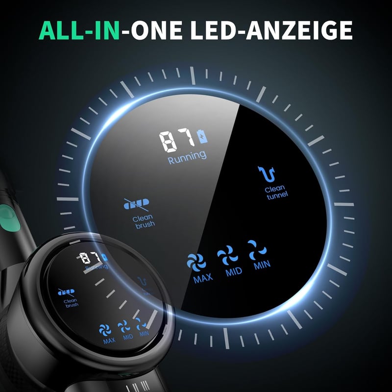 Sanfnz 45000Pa Akkumulátoros Porszívó 550W LED Kijelzővel, 65 Perc Üzemidő