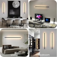 Klighten Akkumulátoros Fali Lámpa 2db - 10000 mAh Tölthető, Távirányítós, Fényerőszabályozós, 100 cm, 6W, 3000K-6000K, Fekete, Nappali Világ 3