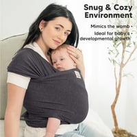 KeaBabies Multifunkciós Babahordozó Kendő - Nyújtható Babakendő Csecsemőknek és Kisgyermekeknek, Kéz Nélküli Hordozás, Misztikus Szürke 6