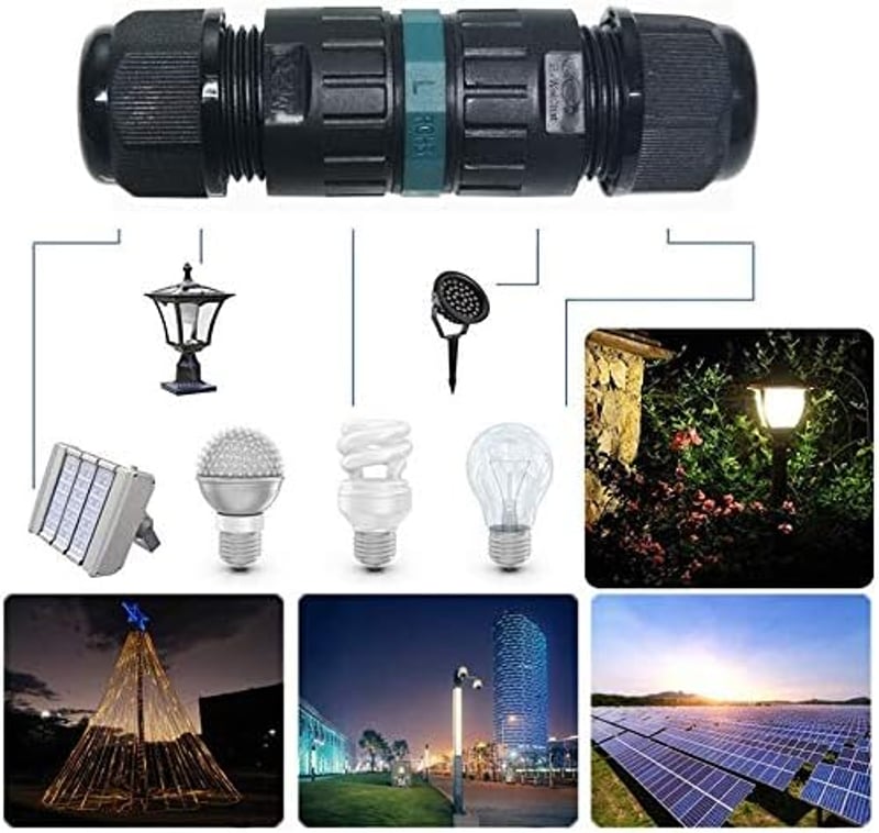 CTRICALVER IP68 Vízálló Kábel Csatlakozó Doboz Kültéri Használatra - 2 db 3-Pólusú Elektromos Elosztó, 0.5-2.5mm² Kábelekhez, LED Világításh