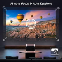 AKATUO Natív 1080P Okos Projektor - 360° Forgatható, WiFi6, Bluetooth, Automata Fókusz, 4K Támogatás, 50% Zoom, Beépített Hangszóró, Hordozh 2