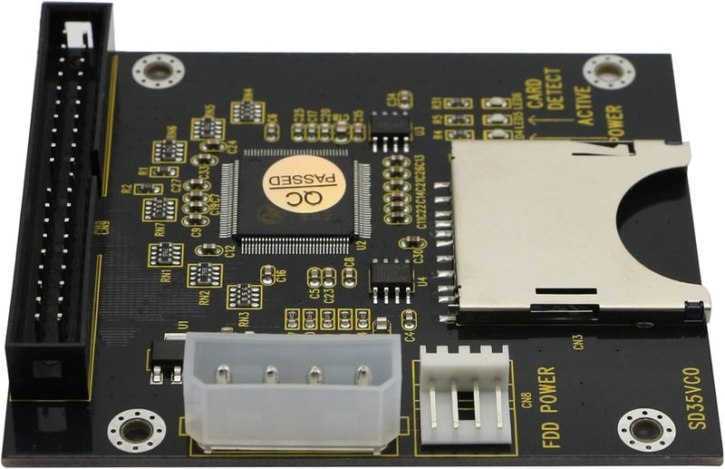 SD/SDHC/SDXC/MMC - 3.5" 40 Pin IDE Adapter Kártya, Memóriakártya-IDE Átalakító Asztali Számítógépekhez, Fekete