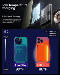 KU XIU Szilárdtest Powerbank Magsafe-hez - Qi2 15W Mágneses Külső Akkumulátor iPhone 16/15/14/13/12 Sorozathoz, 5000mAh Vezeték Nélküli 4