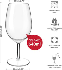 HAHASHOW Lebegő Tritan Borospohár Szett 640ml - Törhetetlen Műanyag Kempingpoharak Medencéhez, Partikhoz, Esküvőre - 4db Modern Könnyű Pohár 2