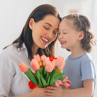 N&T NIETING Élethű Műtulipán Csomag - 12 db Latex Virág Valódi Tapintással, Dekorációs Művirágok Esküvőre, Otthonra, Piros 5