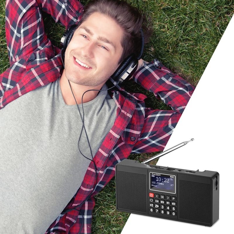 Raddy RD33 hordozható DAB/DAB+ digitális rádió, MP3 lejátszóval és Bluetooth-szal