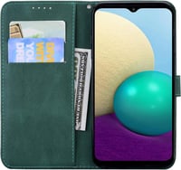 Samsung Galaxy A22 5G zöld műbőr védőtok 6.6" kijelzőhöz 2