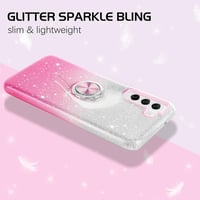 Samsung S21 FE 360°-os Csillogó Védőtok Gyűrűtartóval - Ütés- és Karcálló 6