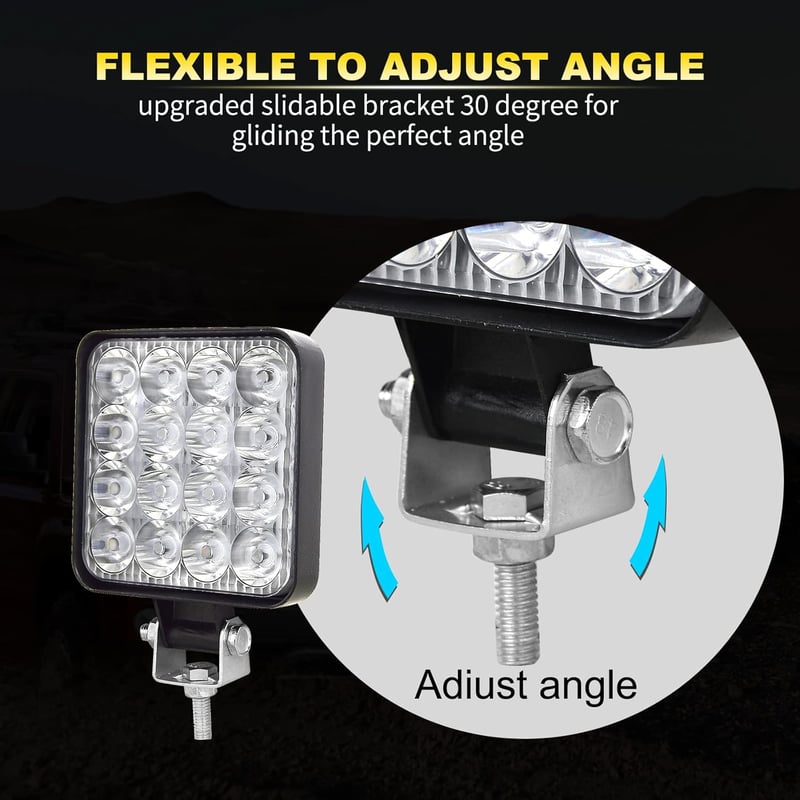 RIGIDON 10 db-os 48W LED Munkalámpa Szett - 3,3" Mini Spotlámpák Terepjáróhoz, SUV, ATV, Traktor, 4x4 Járművekhez, 6000K Fehér Fény, Vízálló