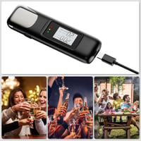 Digitális Alkoholszonda LCD Kijelzővel - Pontos Promille Mérő Szájrész Nélkül - Hordozható Alkoholteszter USB Töltéssel Bulikhoz, Ot 7