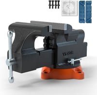 VEVOR 15,2 cm-es Satupad 360° Forgatható Gömbgrafitos Öntöttvas Munkapad Satu 7,3x8 cm Üllővel 15 cm Pofanyílással Csiszoláshoz Vágáshoz 1
