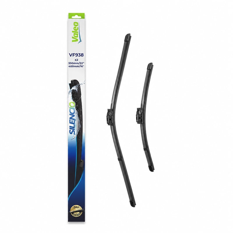 Valeo Silencio VF938 első ablaktörlő lapát készlet 550 mm / — hibás, részben működik: meghajlott 550 mm-es lapát (állapot: lásd a 2. képet)
