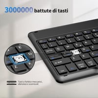 EasyAcc Bluetooth billentyűzet Windows/Android/iOS-hez, olasz kiosztás, 80cm USB-C kábel, fekete 4