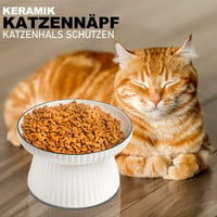 Skrtuan Túlméretezett Kerámia Macskás Tálkészlet - Emelt Etetőtál Közepes és Nagy Macskáknak, Csúszásgátló Alátéttel, Nagy Kapacitású, Mosog 3