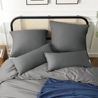 Bedsure szürke cipzáros pamut párnahuzat szett, 80x80 cm, 2 db 7