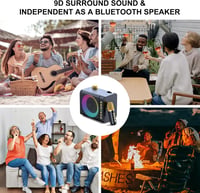 Hordozható Bluetooth Karaoke Rendszer 2 Vezeték Nélküli Mikrofonnal, 7 LED Fénnyel 6