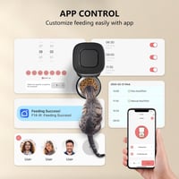 PUPPY KITTY Automata Macska Etető WiFi Applikációval, Rozsdamentes Acél Tállal, 10 Étkezés Naponta, Hangrögzítés, Dupla Tápellátás, 3L Kapac - Black 2